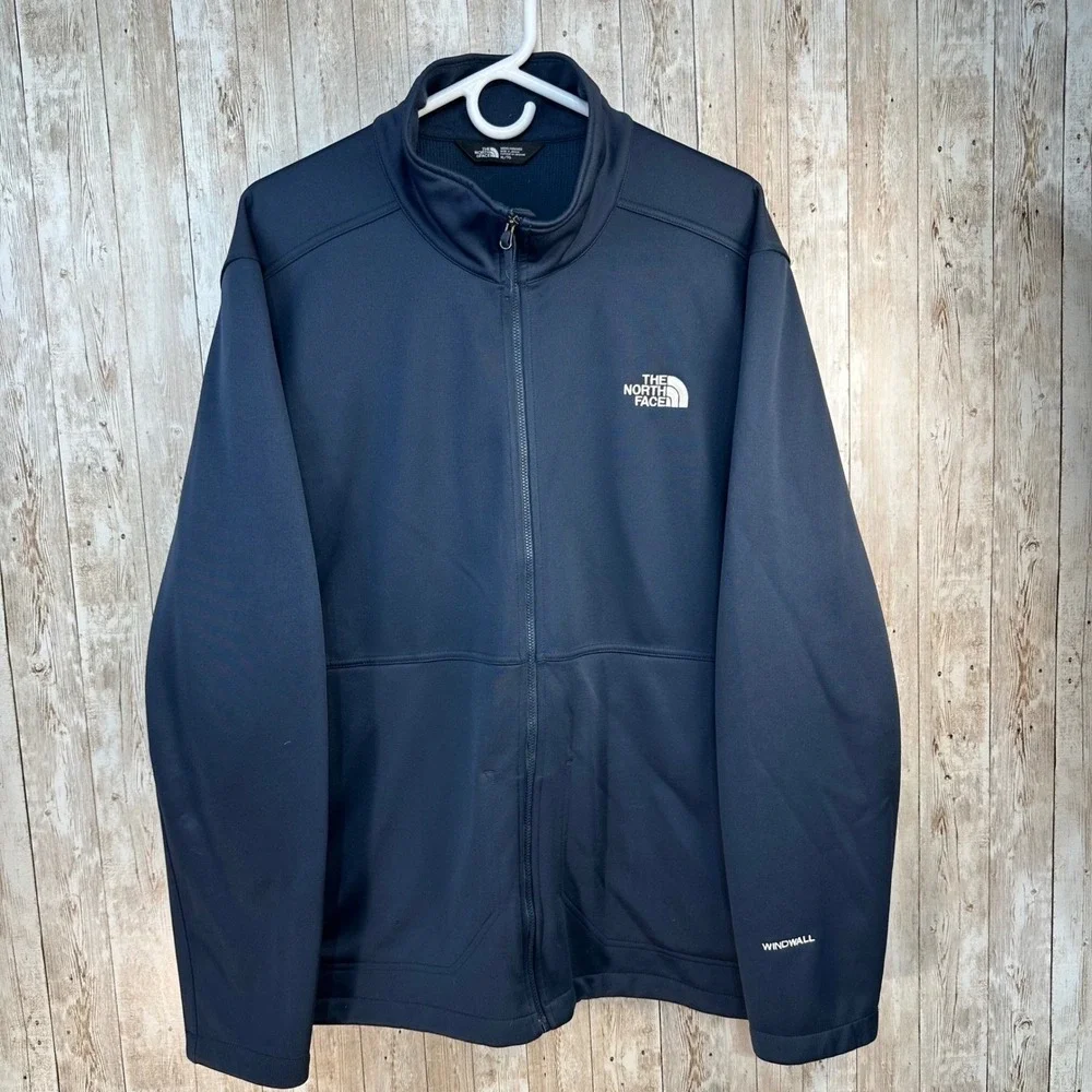 The North Face Windwall Jacket Mens sz XL Full Zip Navy Blue Outdoor Windbreaker